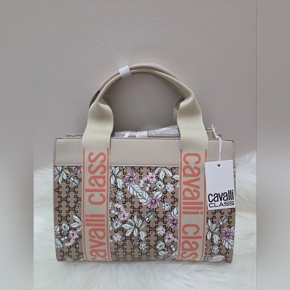 Cavalli Class Beige Floral Women's Bag